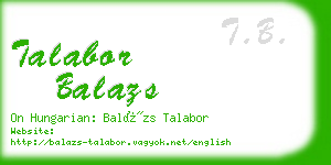 talabor balazs business card